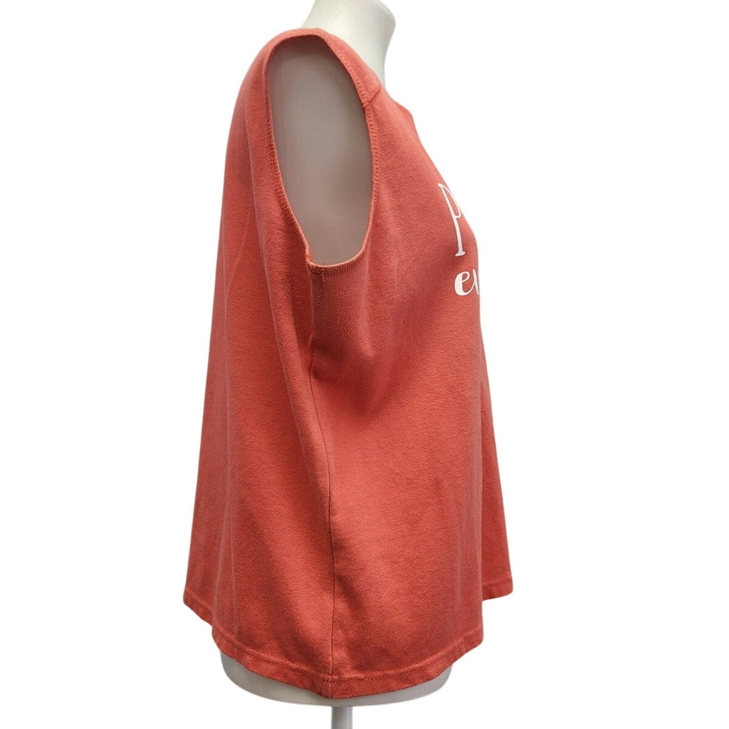 Hand Printed Upcycled Womens XL Pumpkin Everything Sleeveless Tank Top Shirt