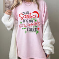 "Dear Santa It's My Coworker's Fault" T-Shirt - Funny Office Christmas Gift Women Plus Size, Holiday Tee, Workplace Humor Apparel