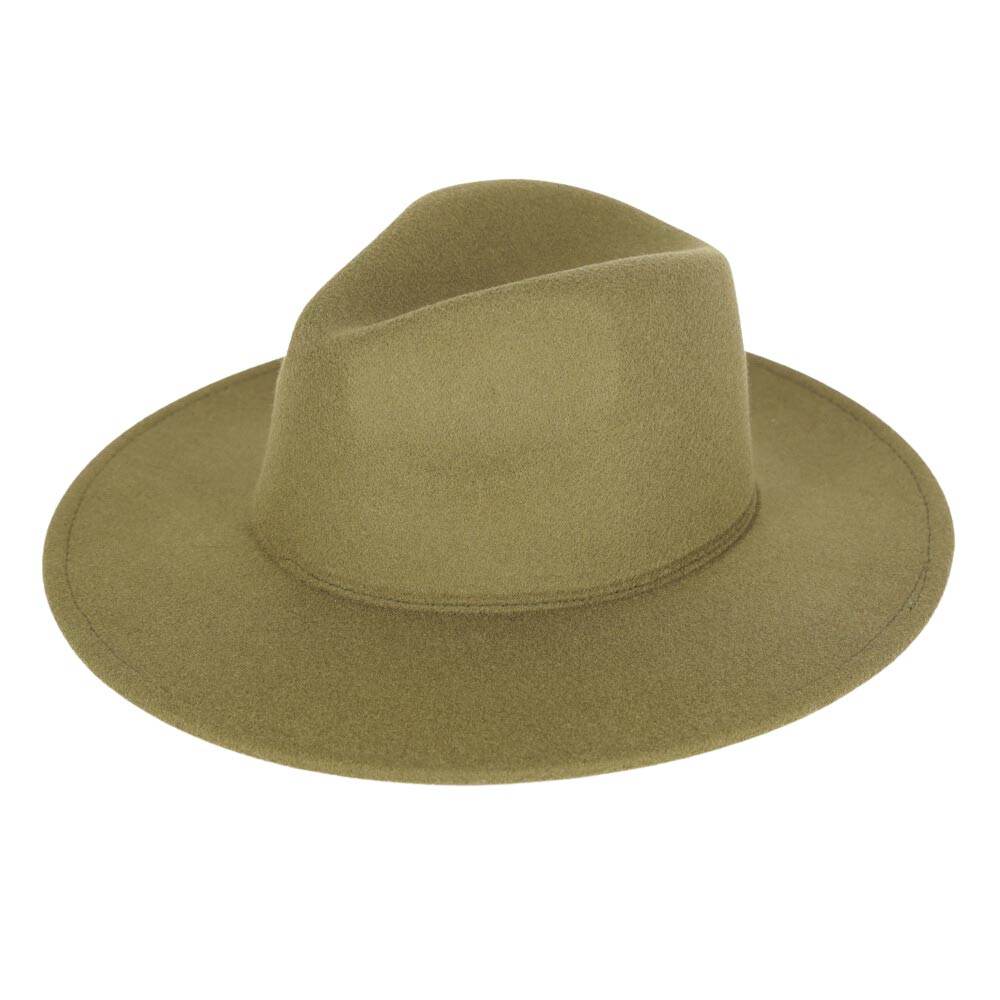 Women's Solid Color Classic Wide Brim Fedora Hat Panama