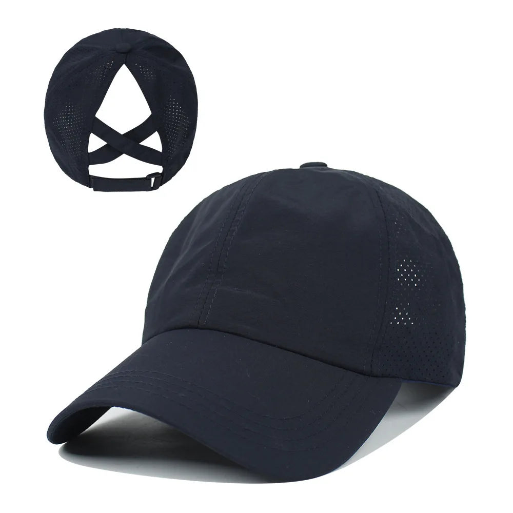 Women's High Ponytail Mesh Baseball Cap | Quick-Dry Breathable Sun Hat for Outdoor Sports