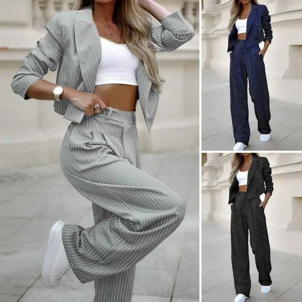 Women’s 2-Pc Blazer & Wide Leg Pants Suit