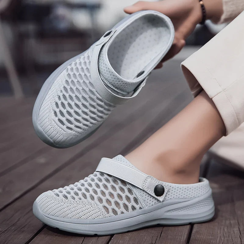 Women's Summer Sports Shoes New Platform Sandals Women Mesh Sports Breathable Beach Flat Bottom Trendy Outdoor Walking Slippers