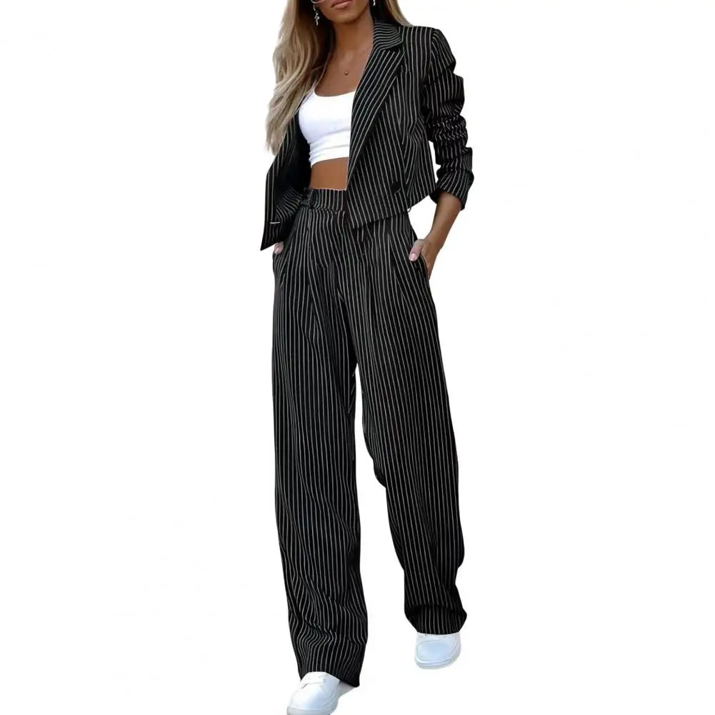 Women’s 2-Pc Blazer & Wide Leg Pants Suit