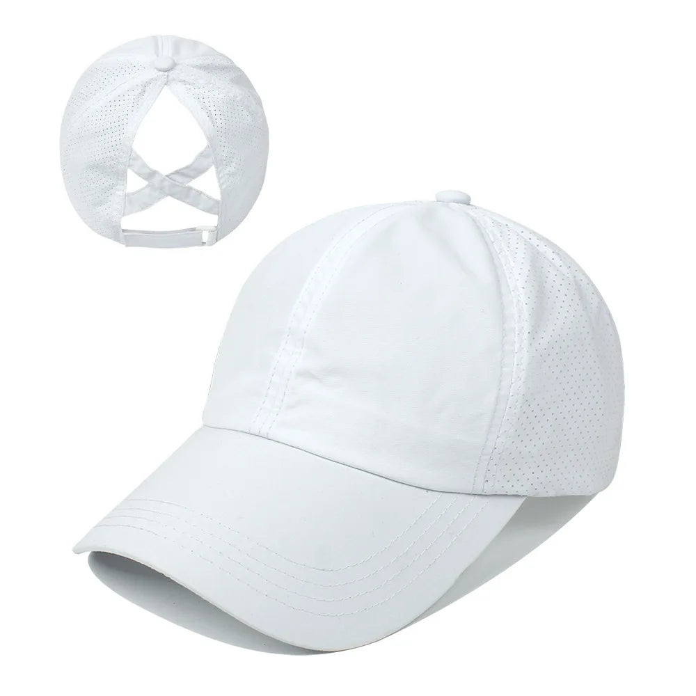 Women's High Ponytail Mesh Baseball Cap | Quick-Dry Breathable Sun Hat for Outdoor Sports