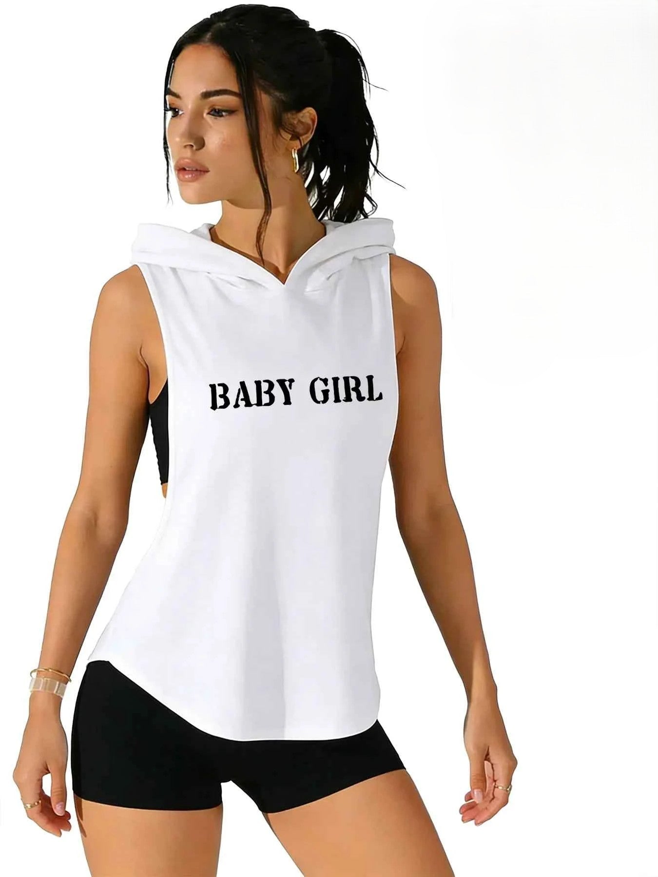 Baby Girl Cutout Hooded Tank Top