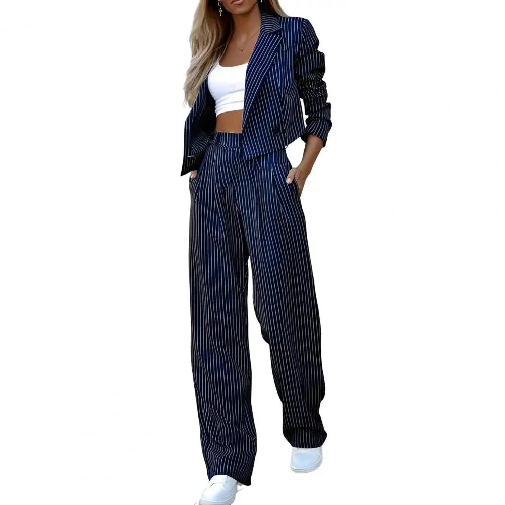 Women’s 2-Pc Blazer & Wide Leg Pants Suit