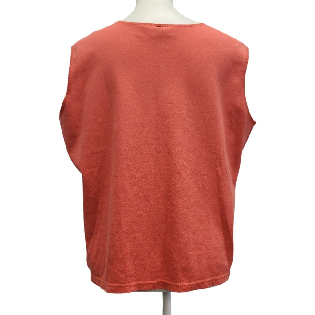 Hand Printed Upcycled Womens XL Pumpkin Everything Sleeveless Tank Top Shirt