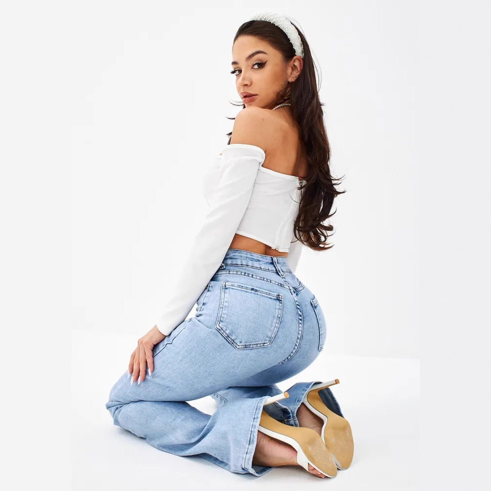 New Womens Denim Flared Jeans For Apparel Export