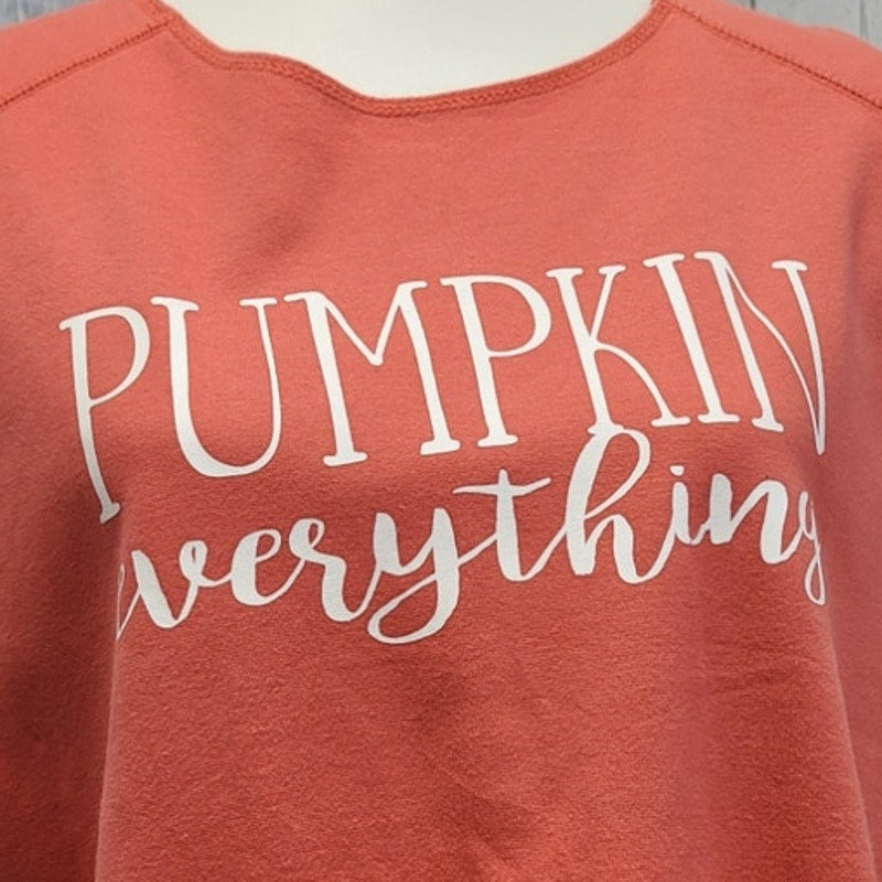 Hand Printed Upcycled Womens XL Pumpkin Everything Sleeveless Tank Top Shirt