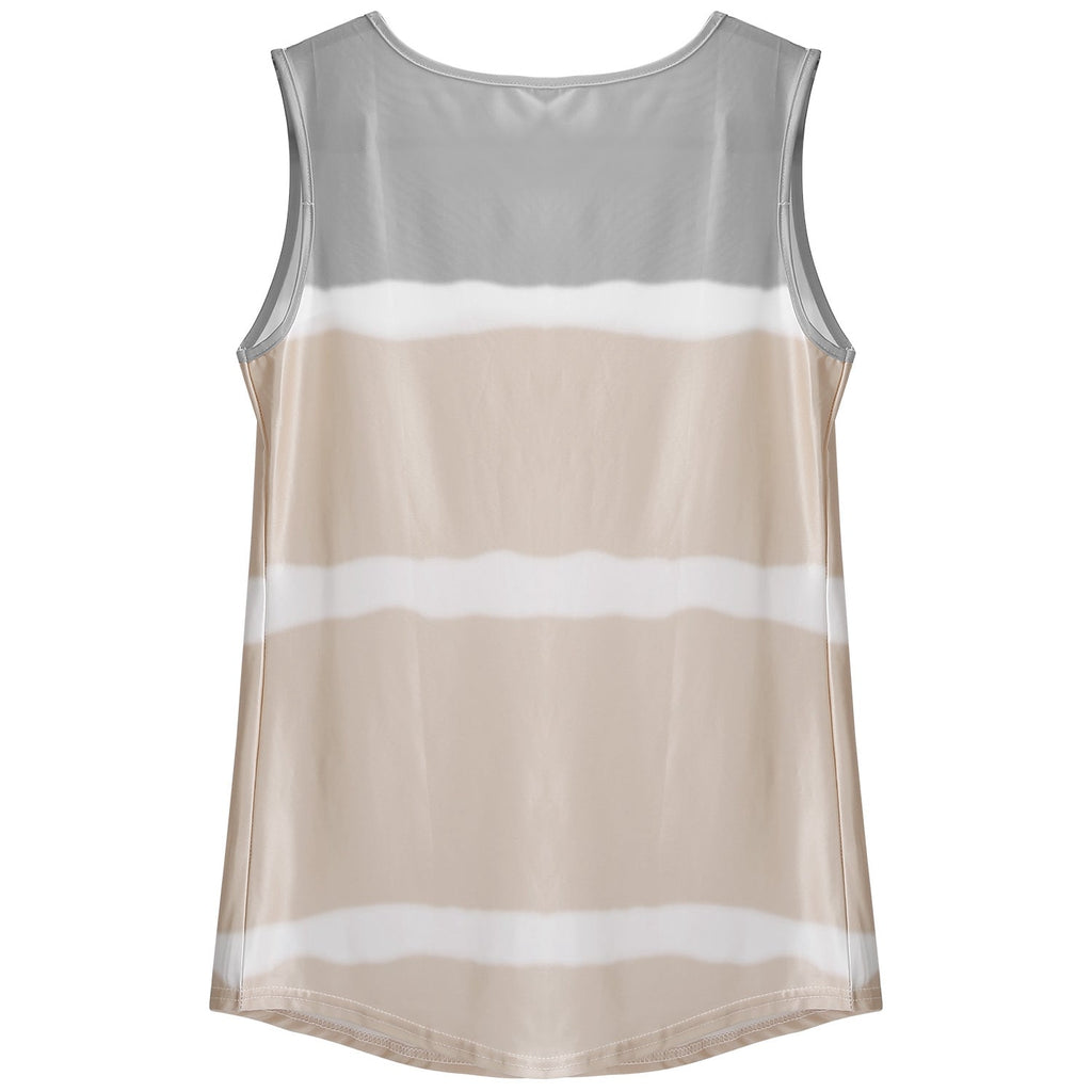 Women Tie-dye Sleeveless Tank Tops Summer Loose T Shirts Tops Button Down Shirts Vest Blouse Plus Size
