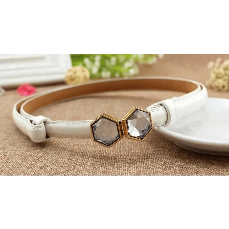 Elegant Thin Adjustable Belt PU Leather  One Size Buckle Women Waistbands Multiple Colors Belts For Women