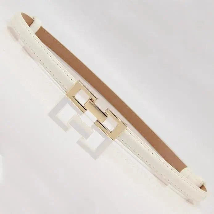 Elegant Thin Adjustable Belt PU Leather  One Size Buckle Women Waistbands Multiple Colors Belts For Women