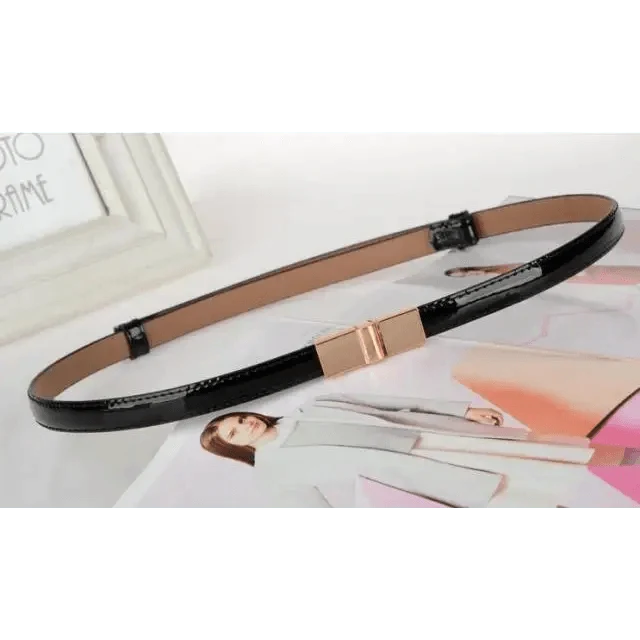 Elegant Thin Adjustable Belt PU Leather  One Size Buckle Women Waistbands Multiple Colors Belts For Women