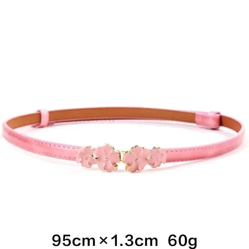 Elegant Thin Adjustable Belt PU Leather  One Size Buckle Women Waistbands Multiple Colors Belts For Women