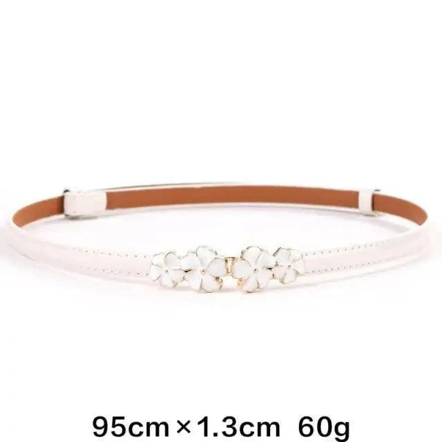 Elegant Thin Adjustable Belt PU Leather  One Size Buckle Women Waistbands Multiple Colors Belts For Women