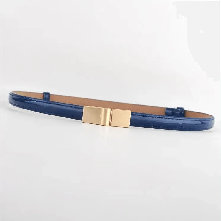Elegant Thin Adjustable Belt PU Leather  One Size Buckle Women Waistbands Multiple Colors Belts For Women