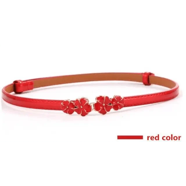 Elegant Thin Adjustable Belt PU Leather  One Size Buckle Women Waistbands Multiple Colors Belts For Women