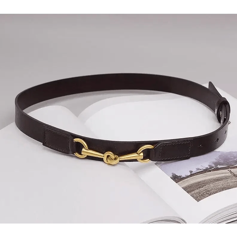 Simple Black Plain Leather Belt For Women Classic Thin Skinny Waistbands Casual Women Formal Belts