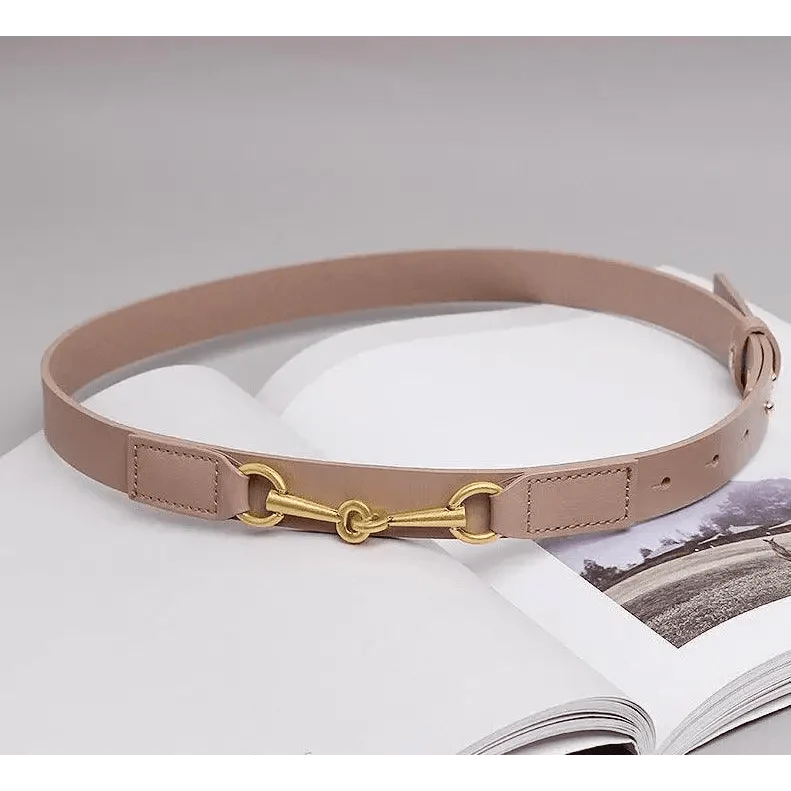 Simple Black Plain Leather Belt For Women Classic Thin Skinny Waistbands Casual Women Formal Belts