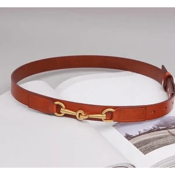 Simple Black Plain Leather Belt For Women Classic Thin Skinny Waistbands Casual Women Formal Belts