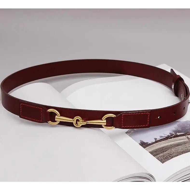 Simple Black Plain Leather Belt For Women Classic Thin Skinny Waistbands Casual Women Formal Belts
