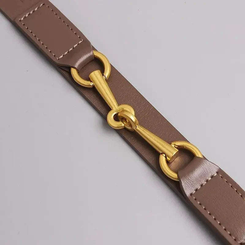 Simple Black Plain Leather Belt For Women Classic Thin Skinny Waistbands Casual Women Formal Belts