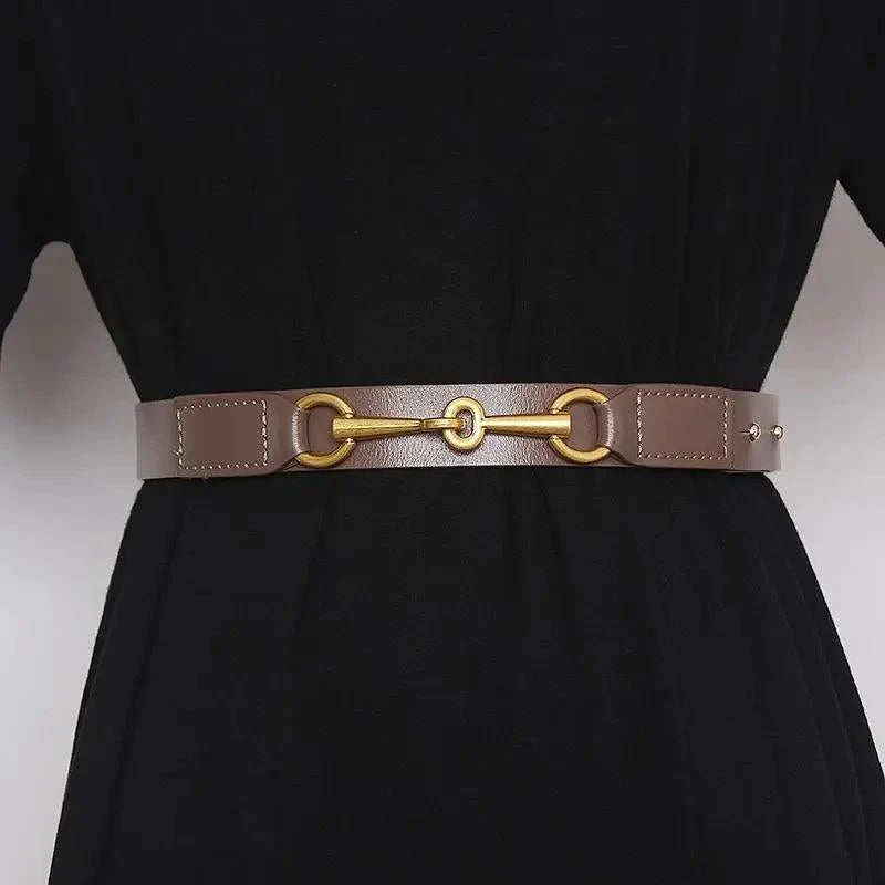 Simple Black Plain Leather Belt For Women Classic Thin Skinny Waistbands Casual Women Formal Belts