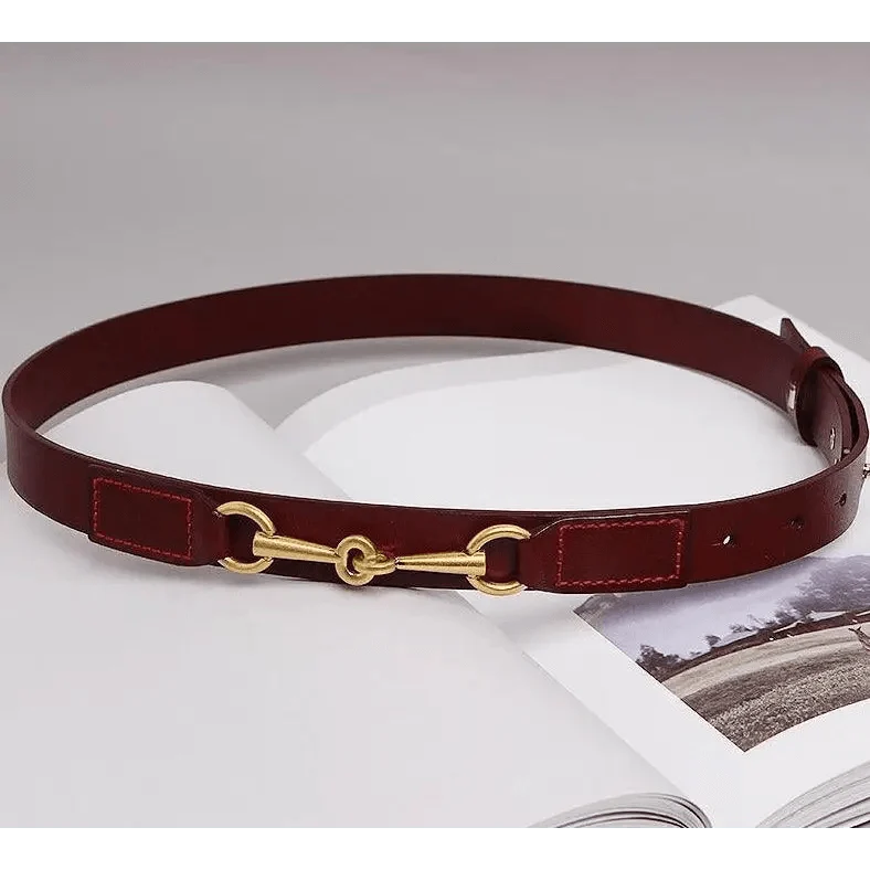Simple Black Plain Leather Belt For Women Classic Thin Skinny Waistbands Casual Women Formal Belts