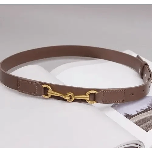 Simple Black Plain Leather Belt For Women Classic Thin Skinny Waistbands Casual Women Formal Belts