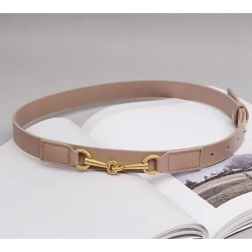 Simple Black Plain Leather Belt For Women Classic Thin Skinny Waistbands Casual Women Formal Belts