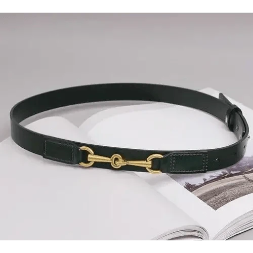 Simple Black Plain Leather Belt For Women Classic Thin Skinny Waistbands Casual Women Formal Belts