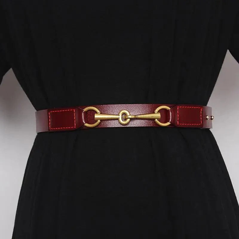 Simple Black Plain Leather Belt For Women Classic Thin Skinny Waistbands Casual Women Formal Belts