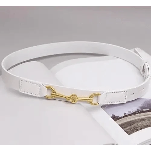 Simple Black Plain Leather Belt For Women Classic Thin Skinny Waistbands Casual Women Formal Belts