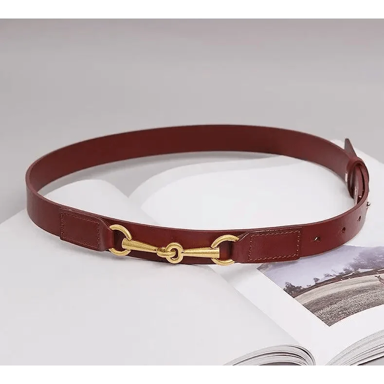 Simple Black Plain Leather Belt For Women Classic Thin Skinny Waistbands Casual Women Formal Belts