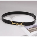 Simple Black Plain Leather Belt For Women Classic Thin Skinny Waistbands Casual Women Formal Belts