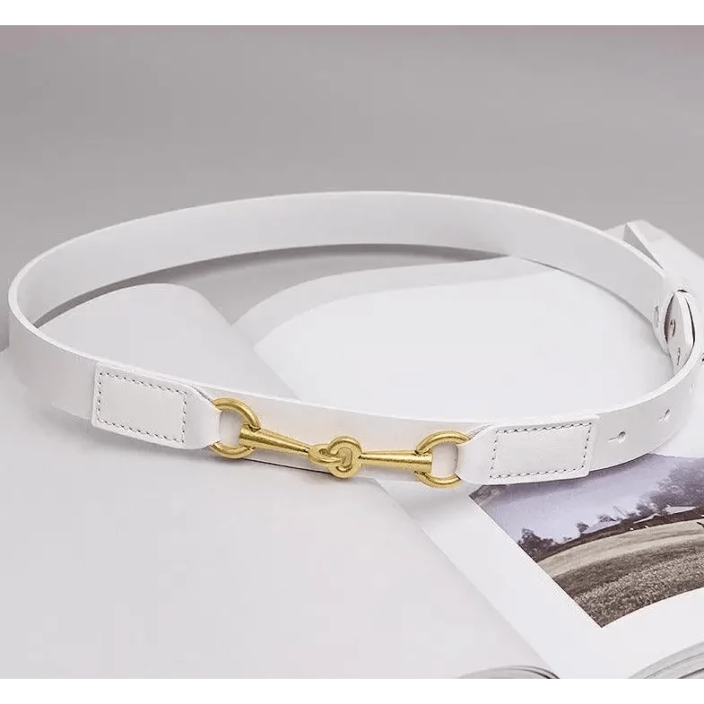 Simple Black Plain Leather Belt For Women Classic Thin Skinny Waistbands Casual Women Formal Belts