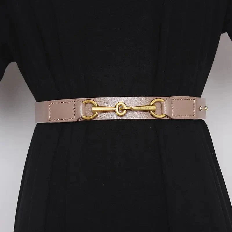 Simple Black Plain Leather Belt For Women Classic Thin Skinny Waistbands Casual Women Formal Belts