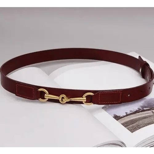 Simple Black Plain Leather Belt For Women Classic Thin Skinny Waistbands Casual Women Formal Belts