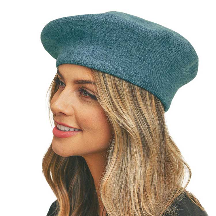 Women's Trendy Fashionable Winter Stretchy Solid Beret Hat