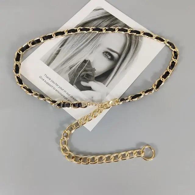 Women Elegant Elastic Stretch Wide Formal Belt Big Chain Waistbands For Women Luxury Party Belts