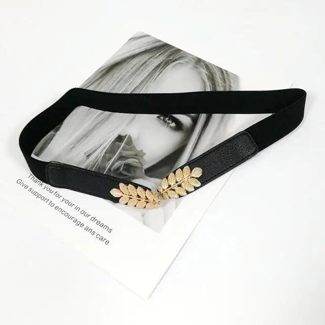 Women Elegant Elastic Stretch Wide Formal Belt Big Chain Waistbands For Women Luxury Party Belts