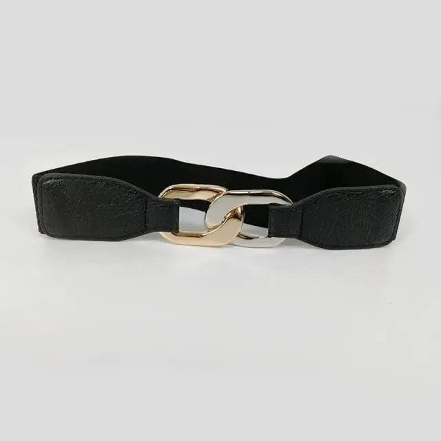 Women Elegant Elastic Stretch Wide Formal Belt Big Chain Waistbands For Women Luxury Party Belts
